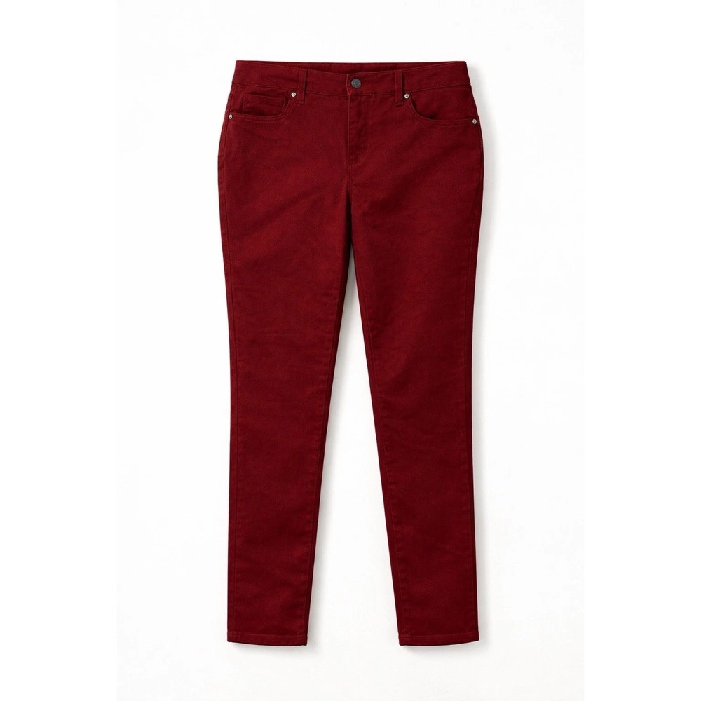 Gloria Vanderbilt Amanda Slimming Jeans 6 Avg Garnet Red High‎ Rise Tapered Leg